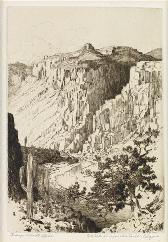 GEORGE ELBERT BURR Three etchings of Arizona.